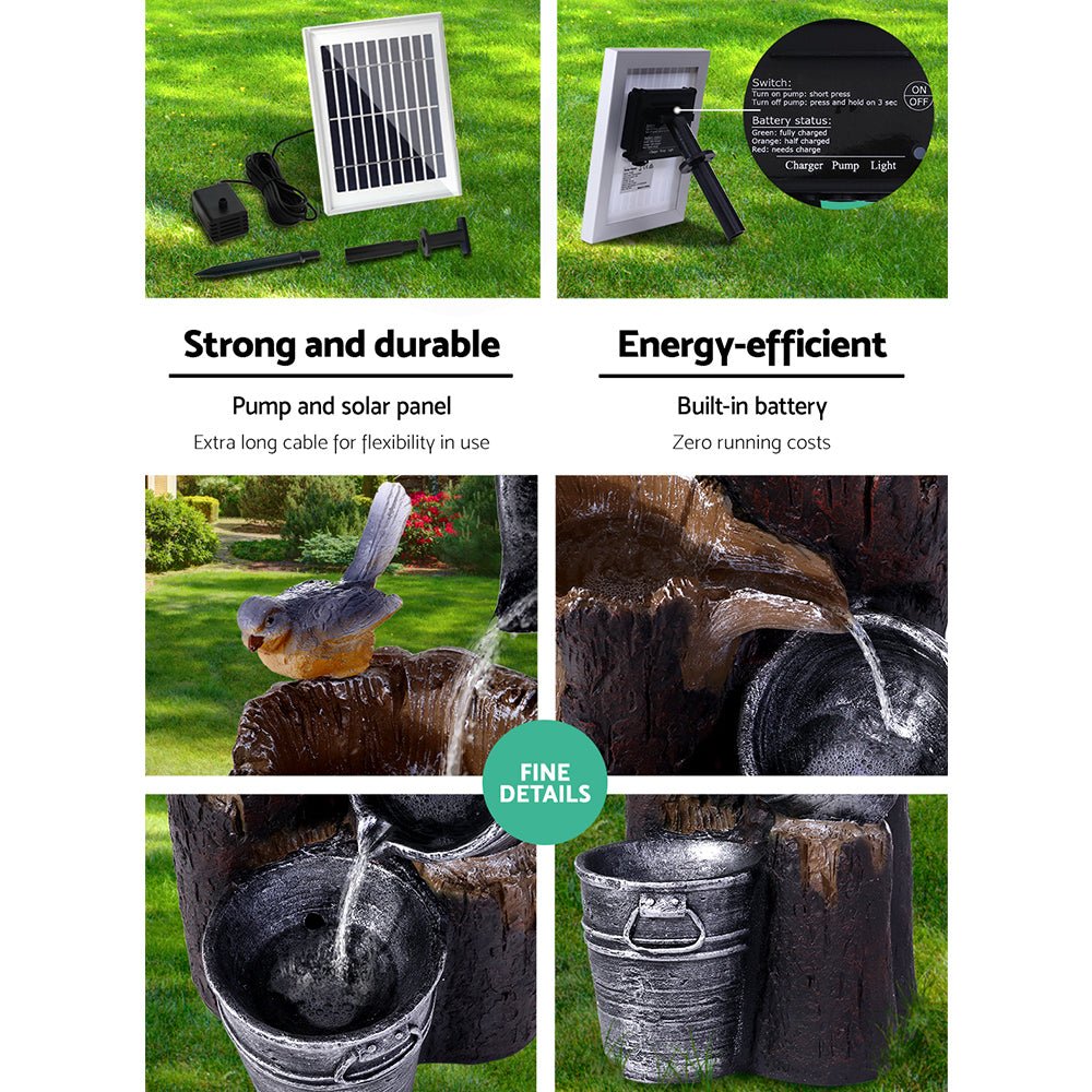 Garden Feature Fountain With Solar Powered Pump