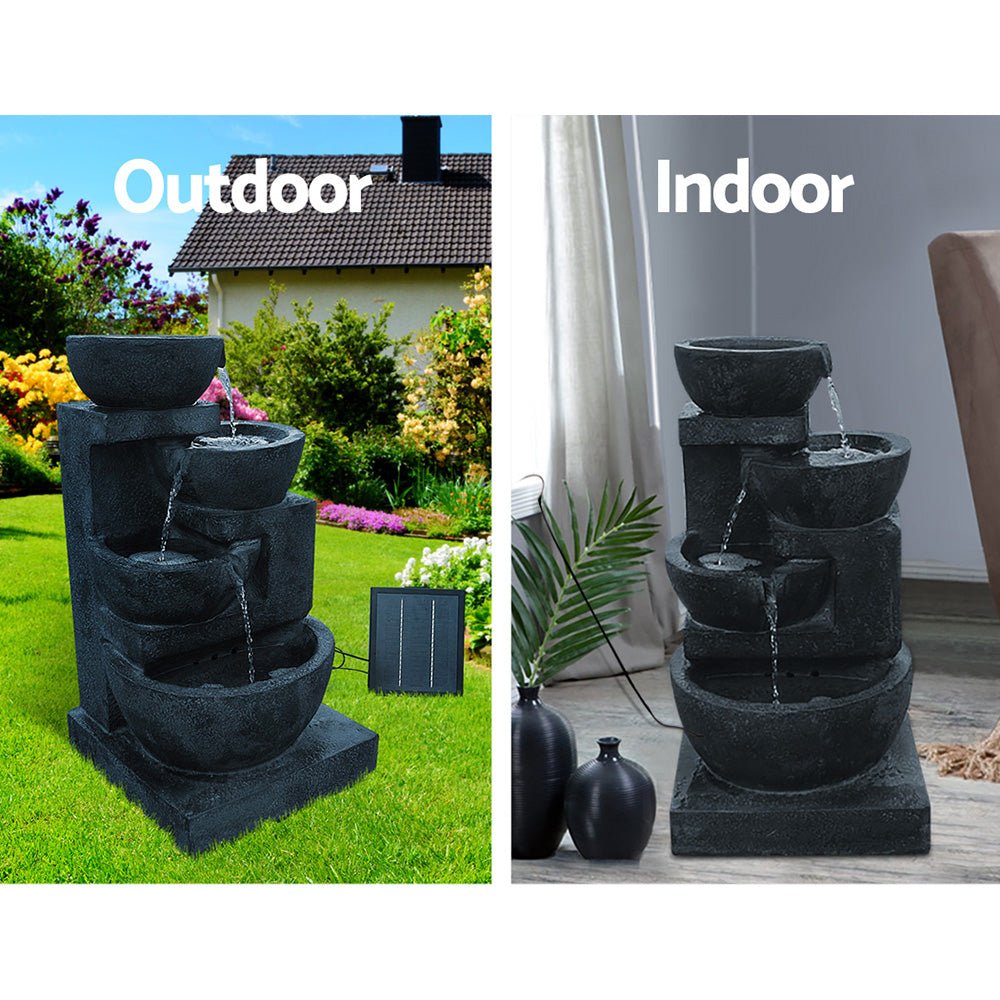 Blue Garden Fountain With Solar Powered Pump