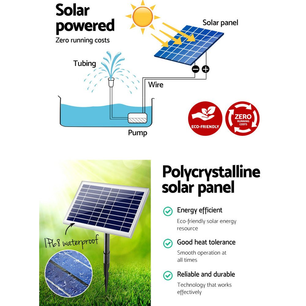 Solar Powered Submersible Water Pump - 800L/H