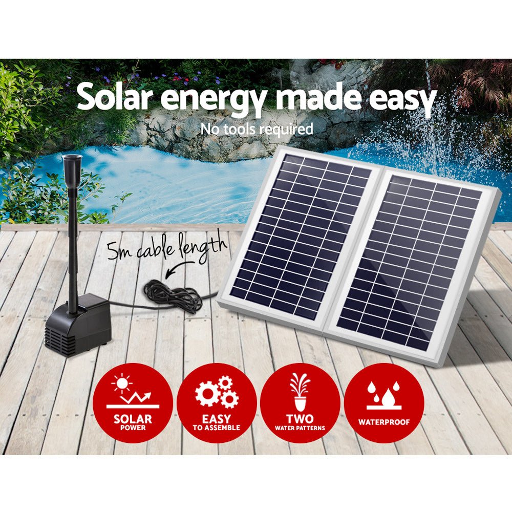 Solar Powered Submersible Water Pump - 1100L/H - 2.2m Head