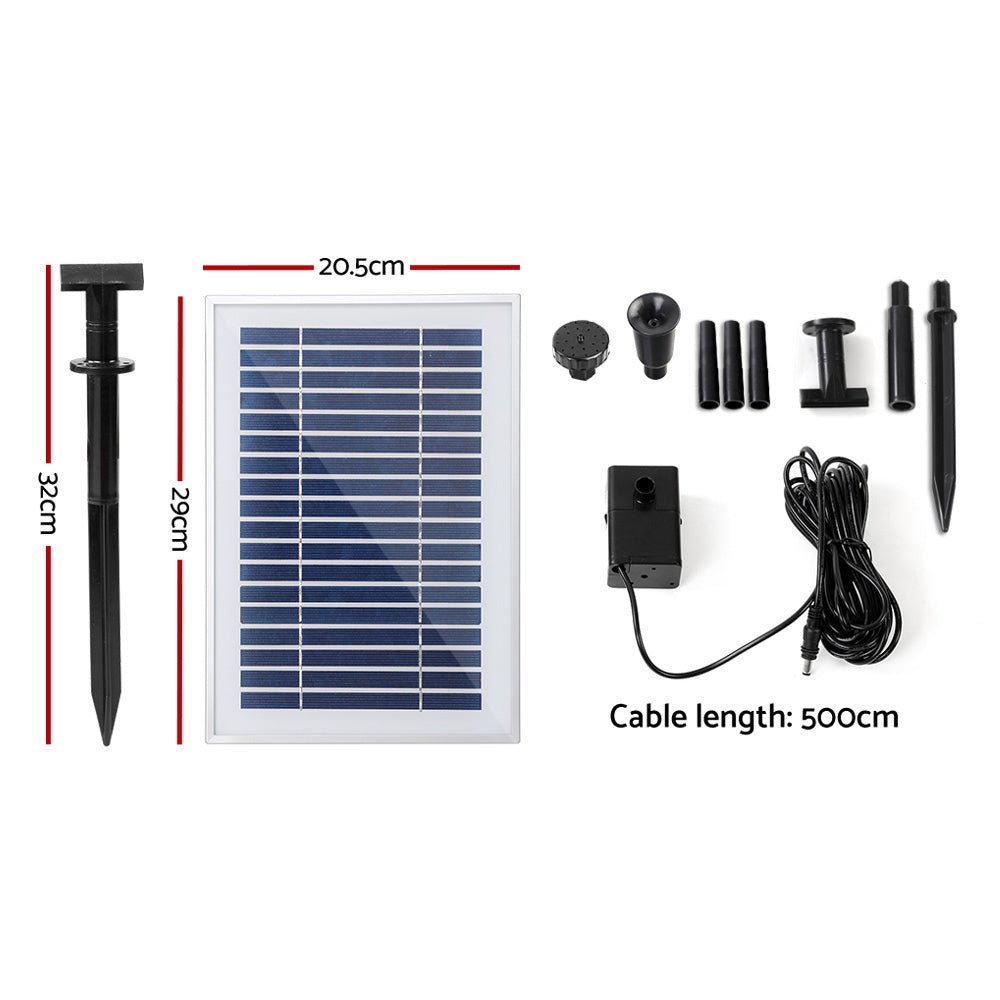 Solar Powered Submersible Water Pump - 250L/H - 1.3m Head