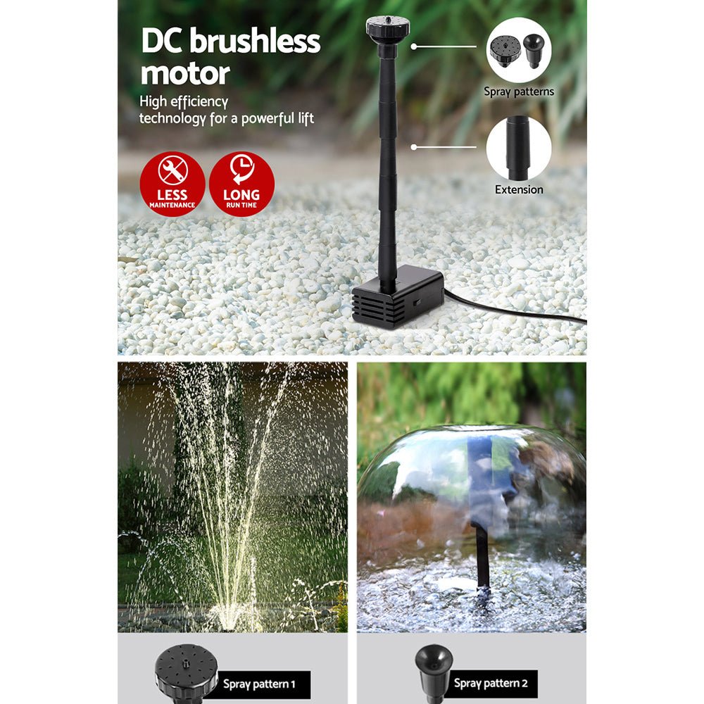 Solar Powered Submersible Water Pump - 250L/H - 1.3m Head