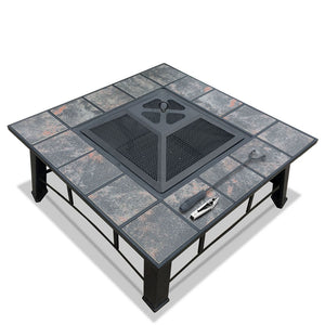 Square Table Fire Pit With Cover