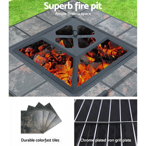 Square Table Fire Pit With Cover