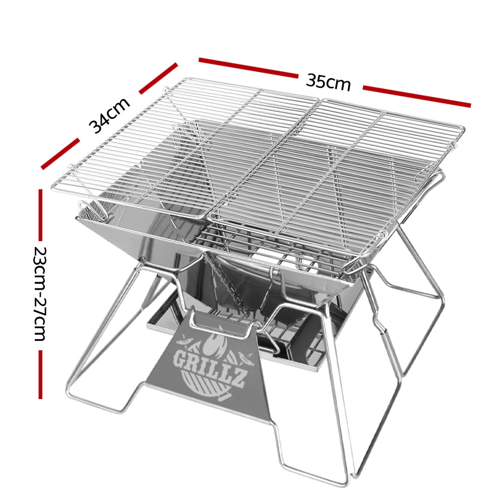 Fire Pit / BBQ Grill - Stainless Steel