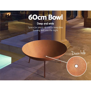 60CM Bowl Fire Pit With Legs
