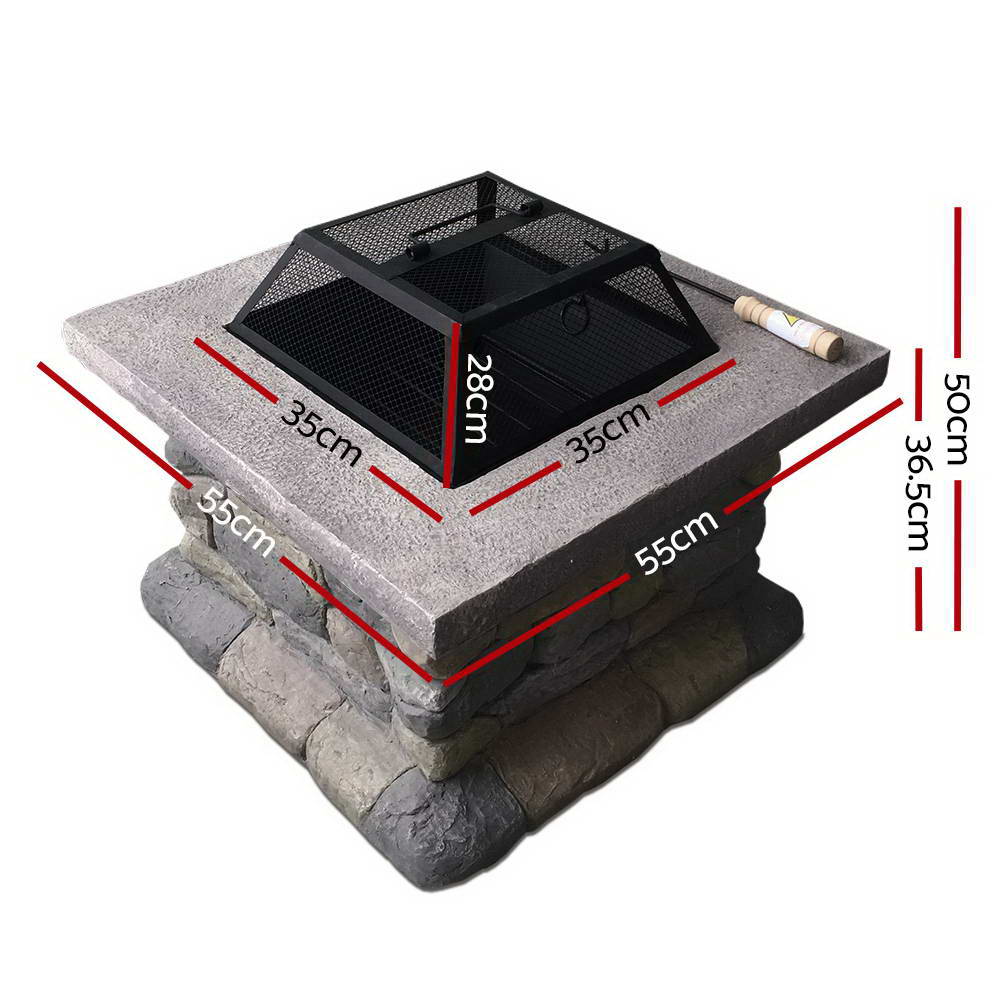 Square Fire Pit With Cover