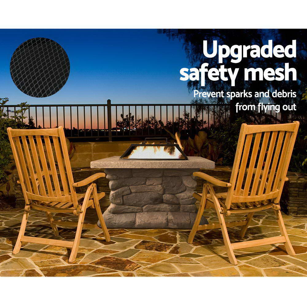 Square Fire Pit With Cover