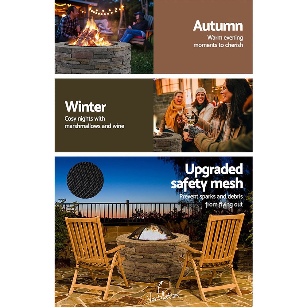 Round Firepit With Cover