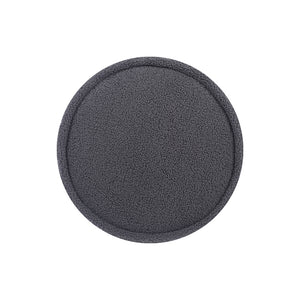 Ottoman Round Foot Stool Teddy Fabric Foot Rest Padded Seat Charcoal by Artiss