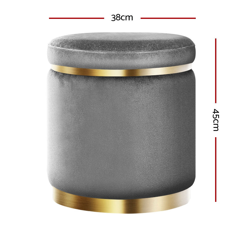 Classic Round Velvet Ottoman / Foot Rest