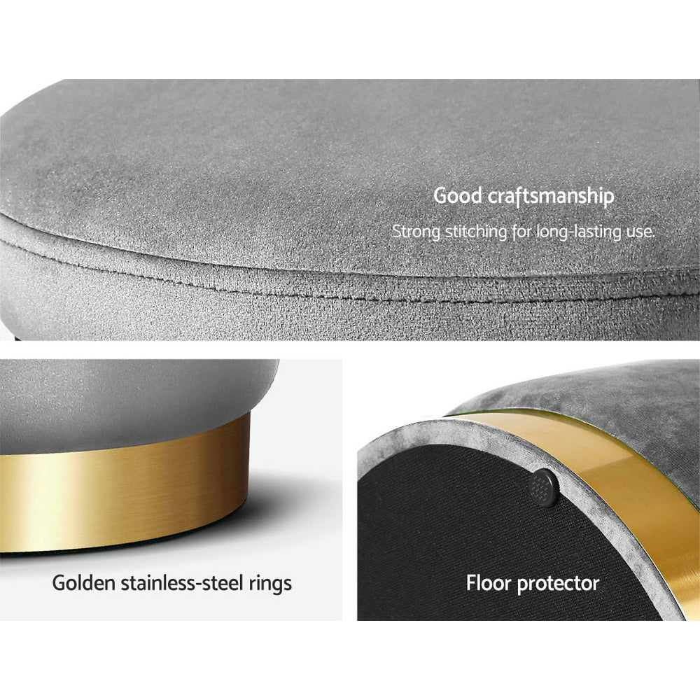 Classic Round Velvet Ottoman / Foot Rest