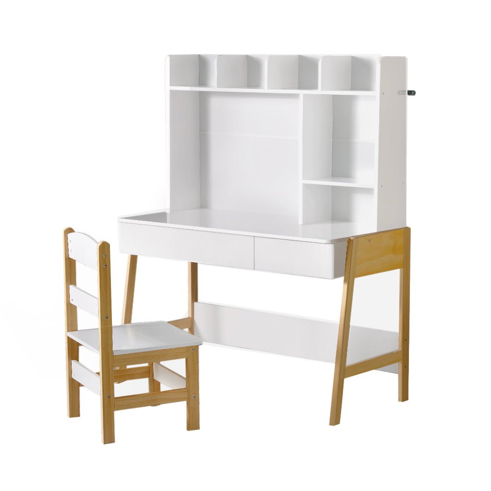 Keezi Kids Table & Chairs Set | Study & Play Desk with Storage