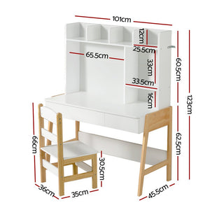 Keezi Kids Table & Chairs Set | Study & Play Desk with Storage