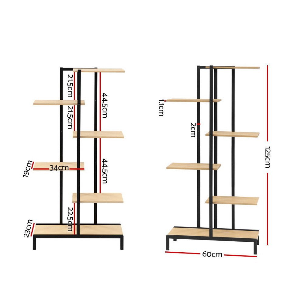 Metal Wood Plant Stand - 6 Levels