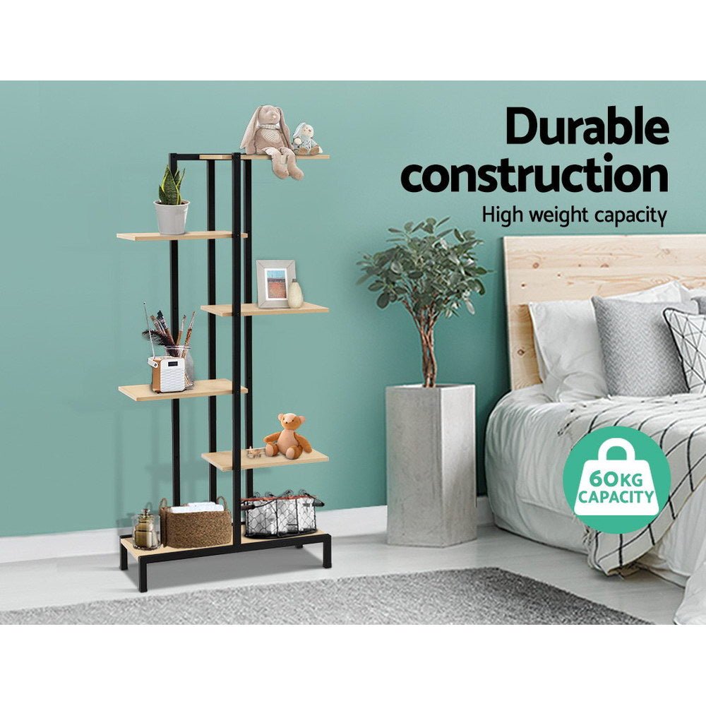 Metal Wood Plant Stand - 6 Levels