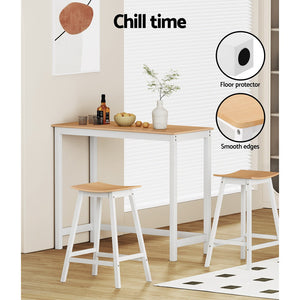 2 x Wooden Bar Stools | Bar Stool | Dining Chairs | Kitchen Barstools | Oak