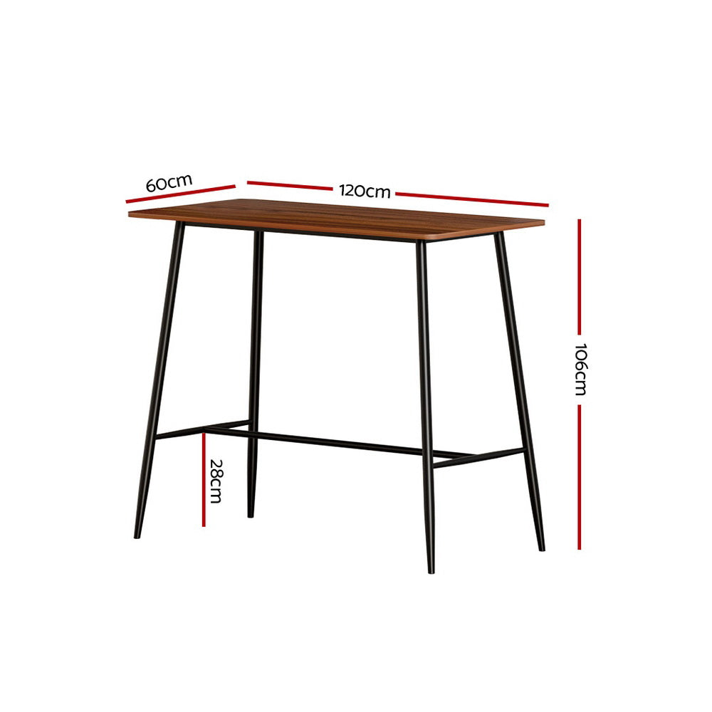 Bar Table Industrial Dining Desk High Wood Kitchen Shelf Wooden Cafe Pub by Artiss