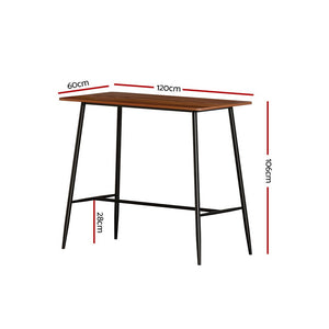 Bar Table Industrial Dining Desk High Wood Kitchen Shelf Wooden Cafe Pub by Artiss