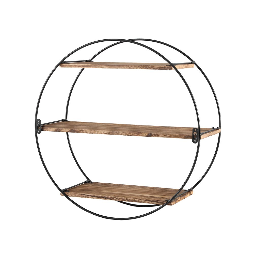 Floating Wall Shelves Brackets | Round | 3 Tiers Display | DIY Wall Mount Rack | Brand: Artiss