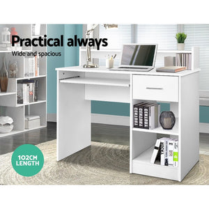 Artiss Office Computer Desk with Storage - White