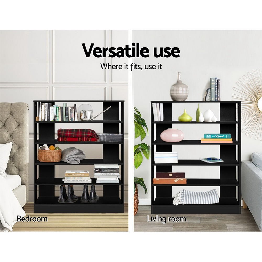 Black Wooden Shoe Cabinet Organiser - 30 Pair Capacity