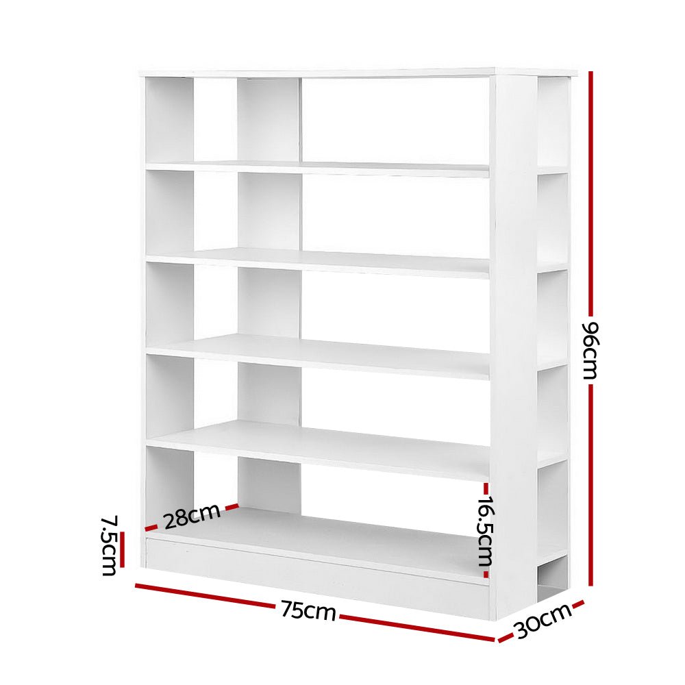 White 6-Tier Shoe Rack Hallway Cabinet