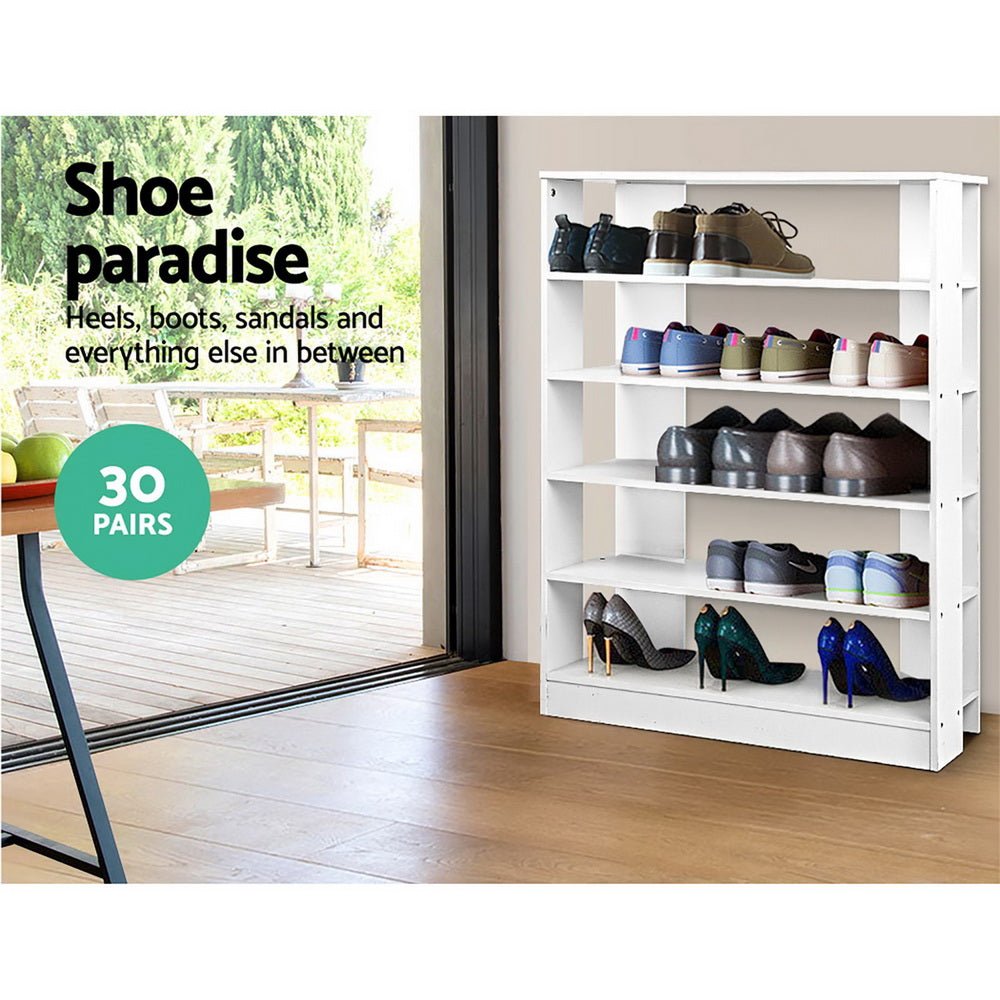 White 6-Tier Shoe Rack Hallway Cabinet