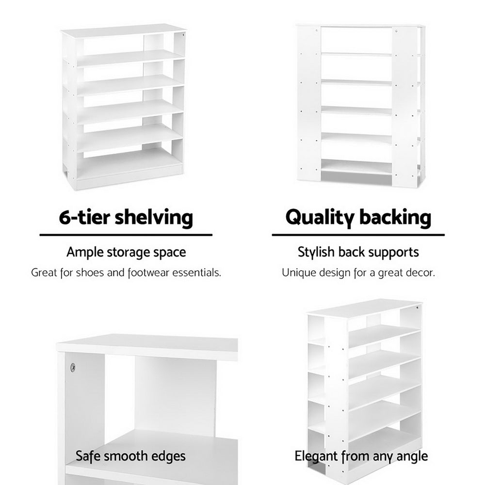 White 6-Tier Shoe Rack Hallway Cabinet