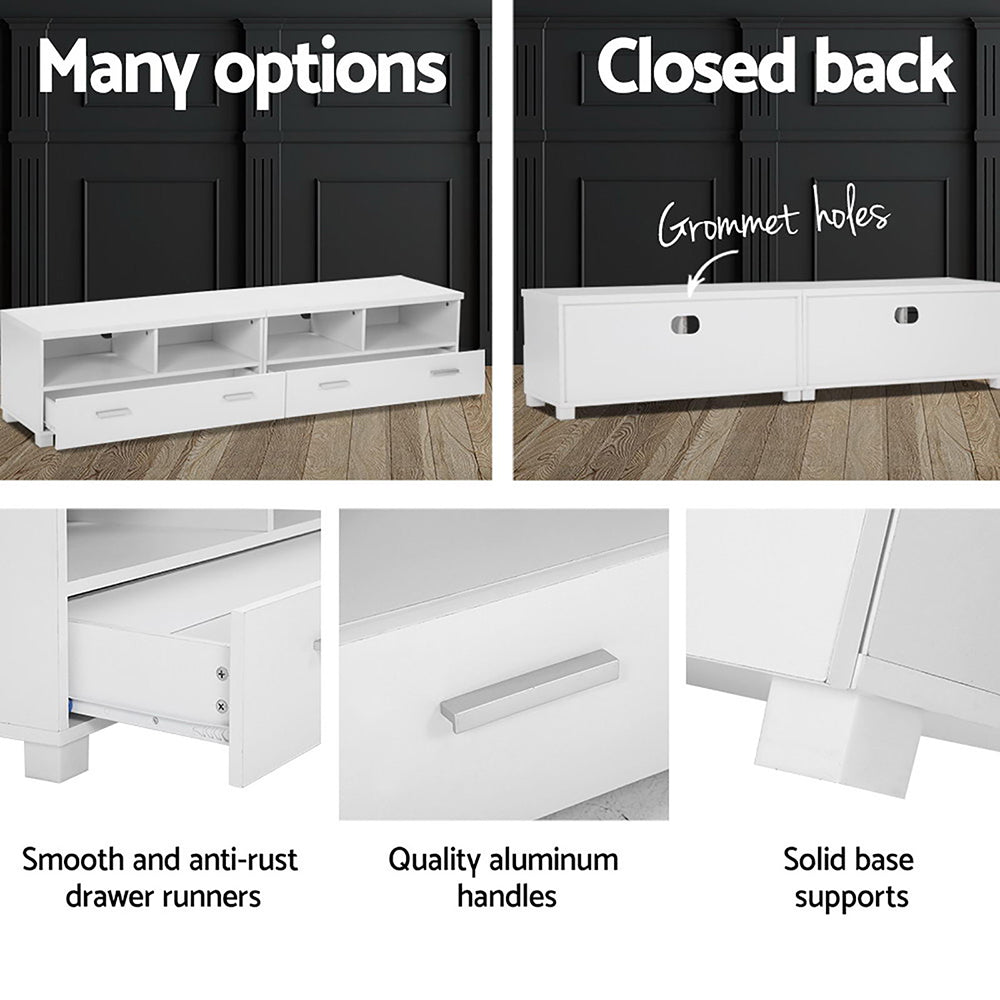 White TV Stand / Entertainment Unit with Drawers