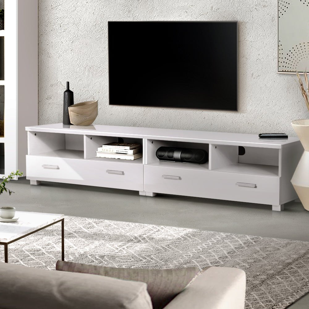 White TV Stand / Entertainment Unit with Drawers