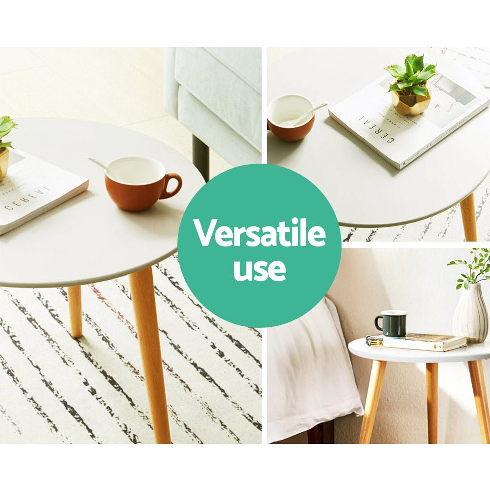 Scandinavian Wood Round Coffee Table