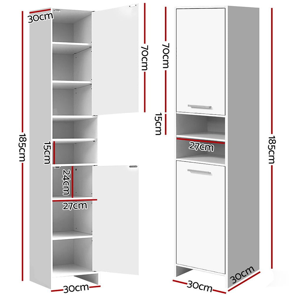 Artiss Bathroom Storage Cabinet Organiser Laundry Cupboard Toilet Space  Saver Shelf