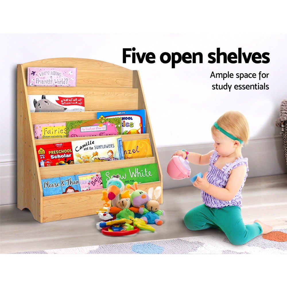 5 Tiers Kids Bookshelf | Magazine Shelf Rack Organizer | Bookcase Display