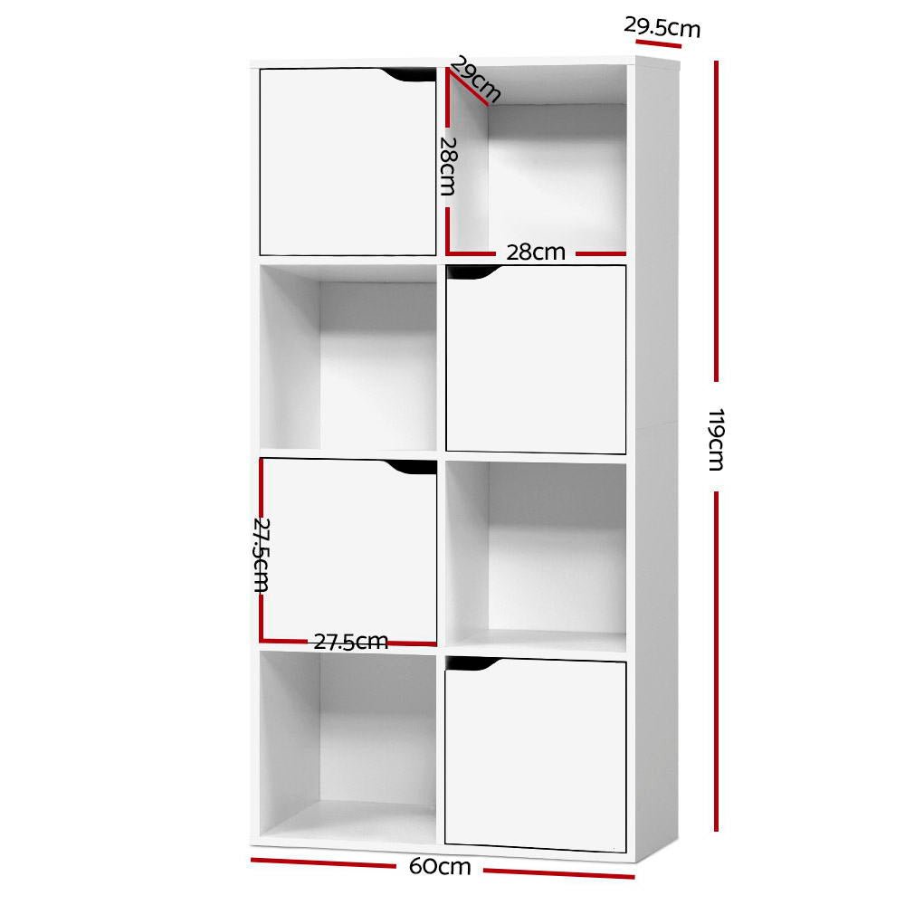 8 Cube White Display Storage Shelf