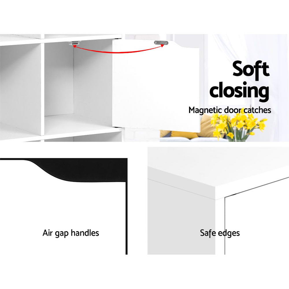 8 Cube White Display Storage Shelf
