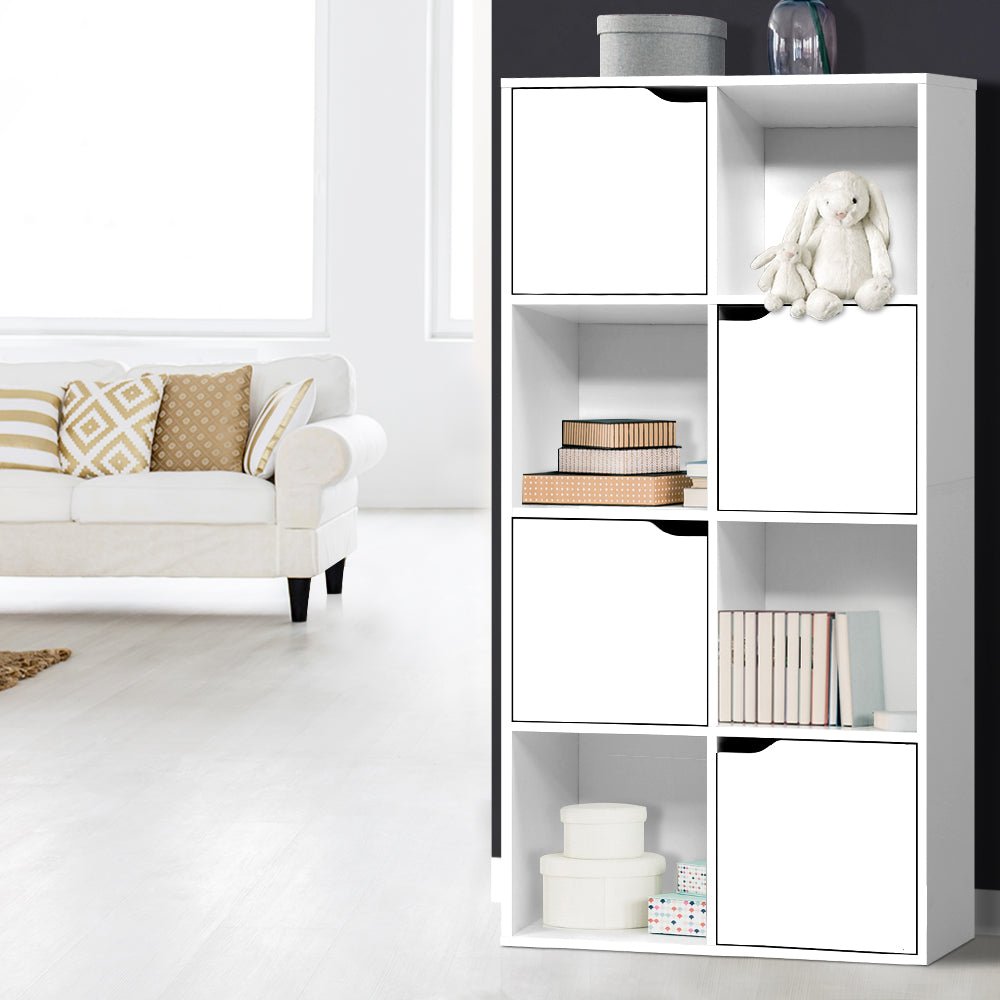 8 Cube White Display Storage Shelf