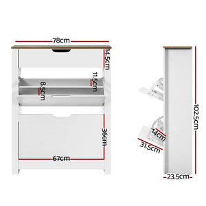 White Cabinet Storage Rack Organiser Cupboard