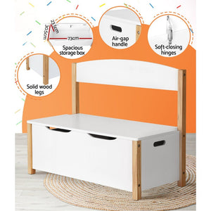 Keezi Kids Toy Box Chest Storage Blanket Children Room Organiser Seating Bench