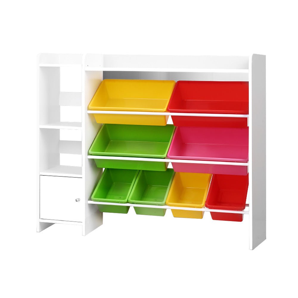 8 Bin Kids Toy Box Storage Organiser