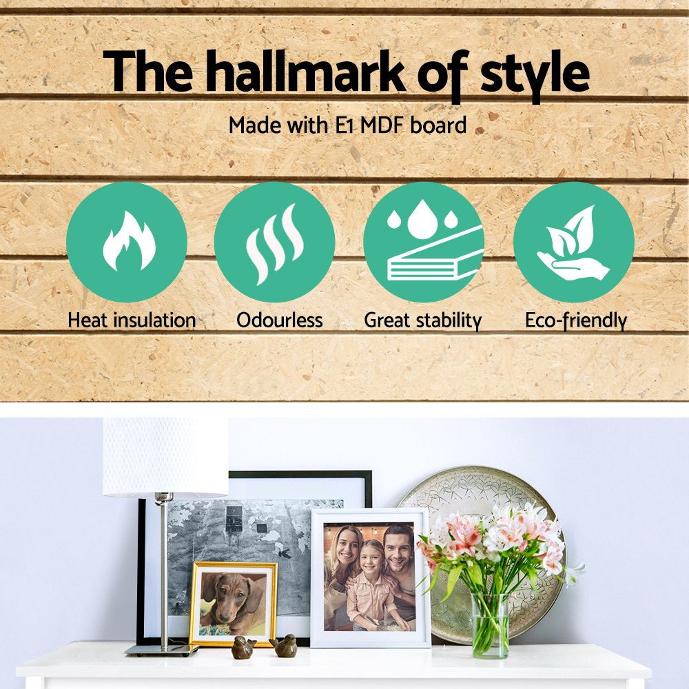 White Wooden Storage Console Table