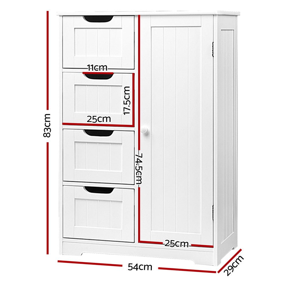 White Tallboy Storage Cabinet