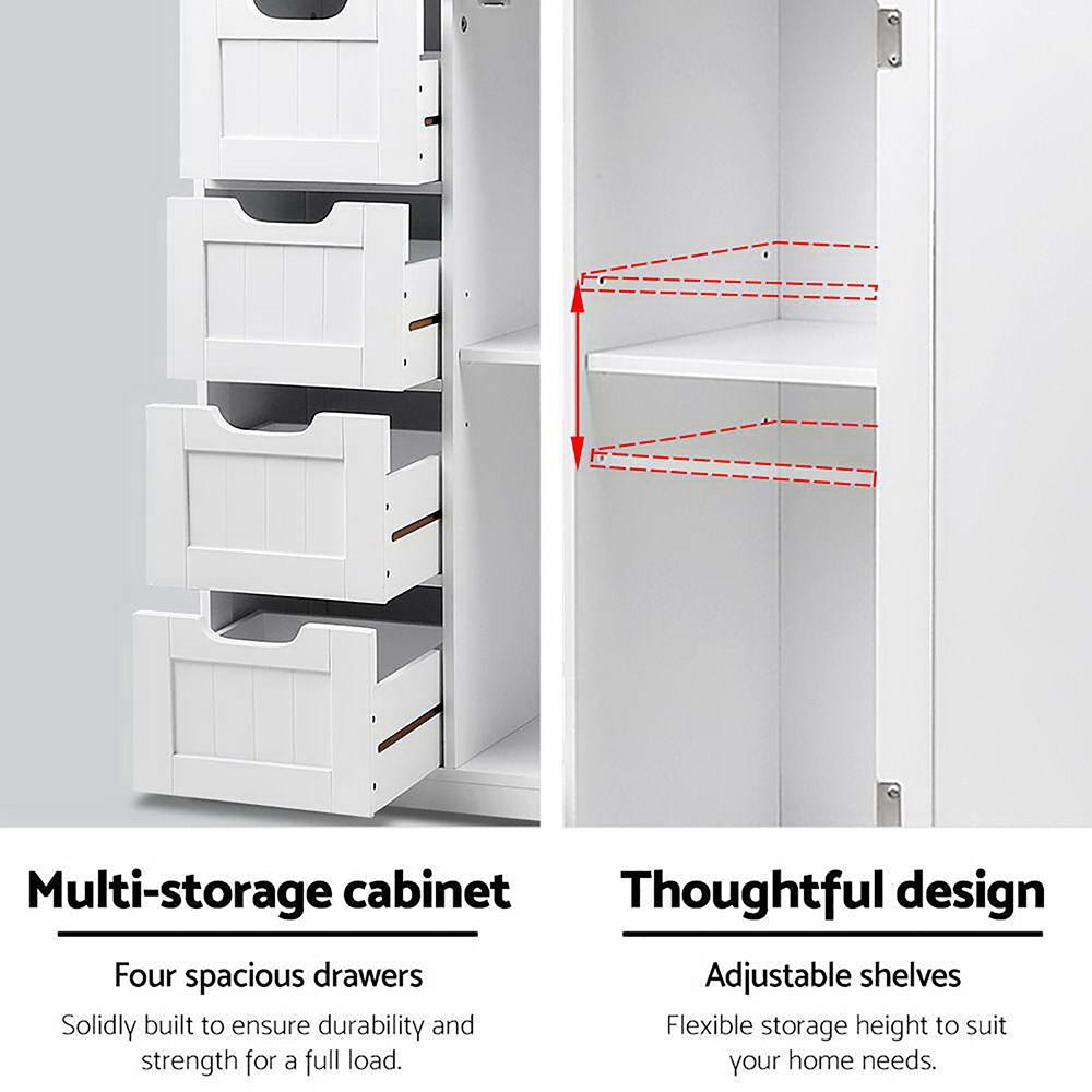 White Tallboy Storage Cabinet
