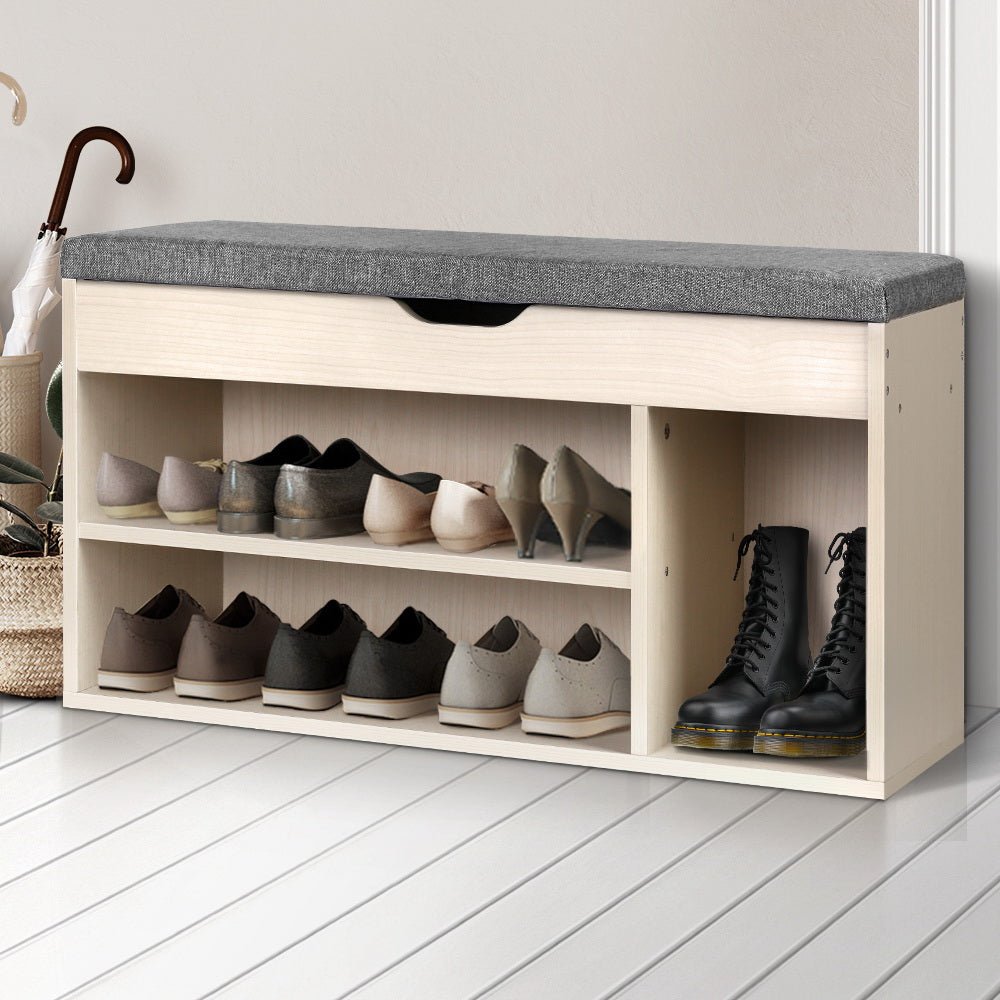 Natural Wooden Shoe Organizer