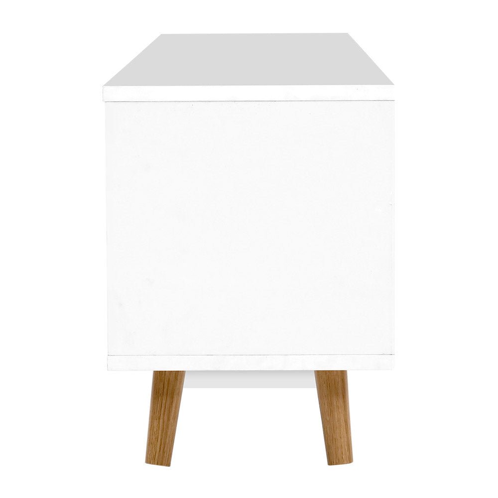 White & Wood Wooden Entertainment Unit