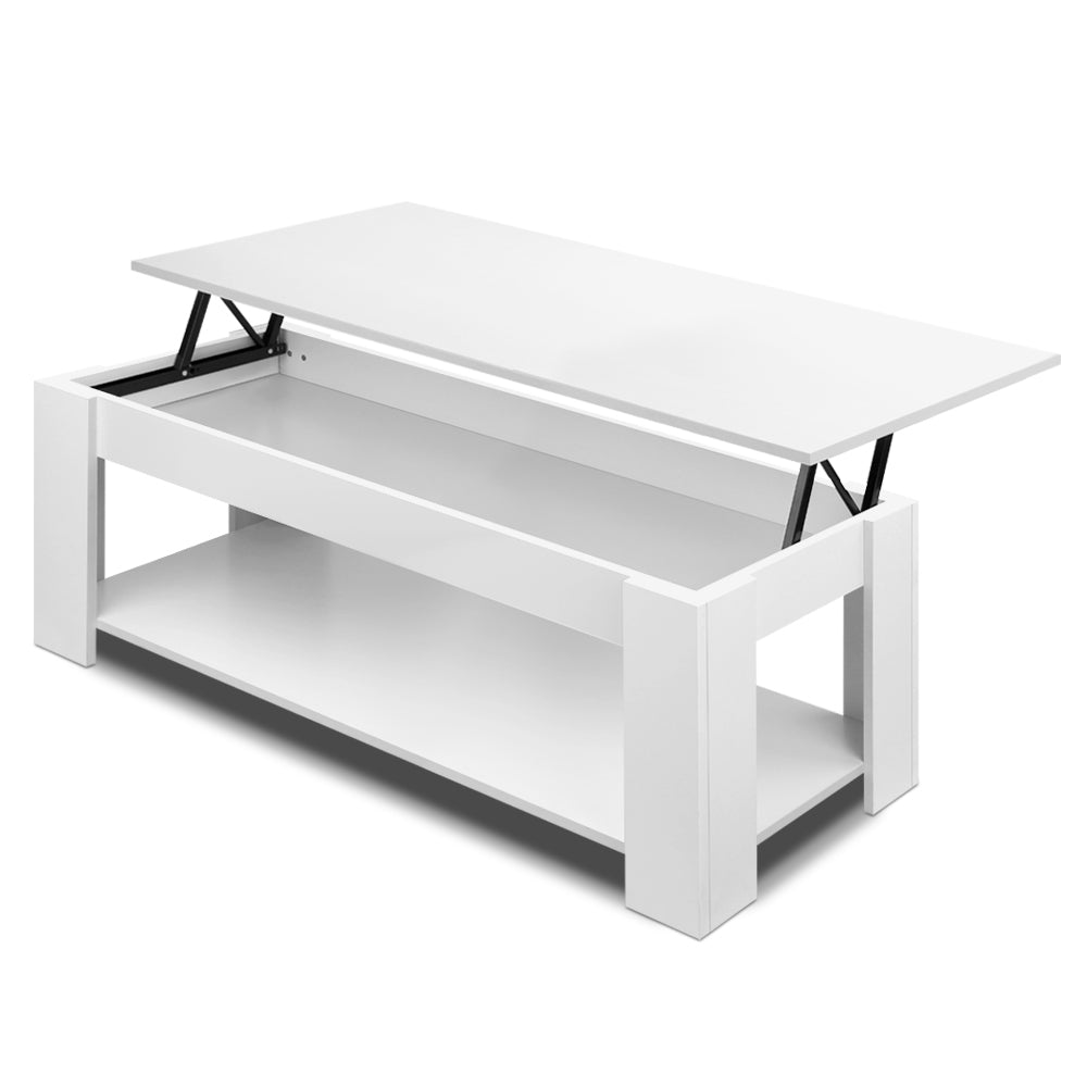 White Mechanical Lift Up Top Coffee Table