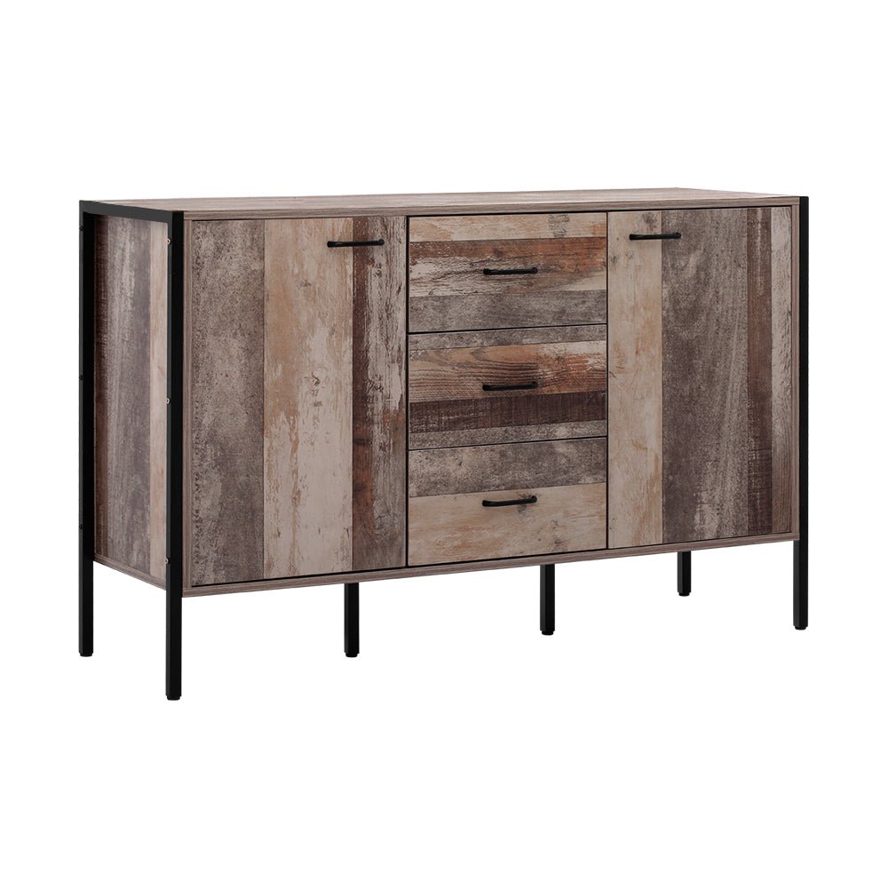 Industrial Rustic Wooden Buffet Sideboard Storage Cabinet - 1.2m