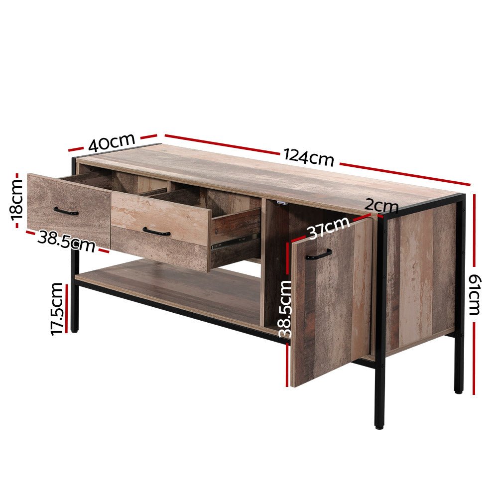 Industrial Rustic Wooden TV Stand / Entertainment Unit - 1.2m