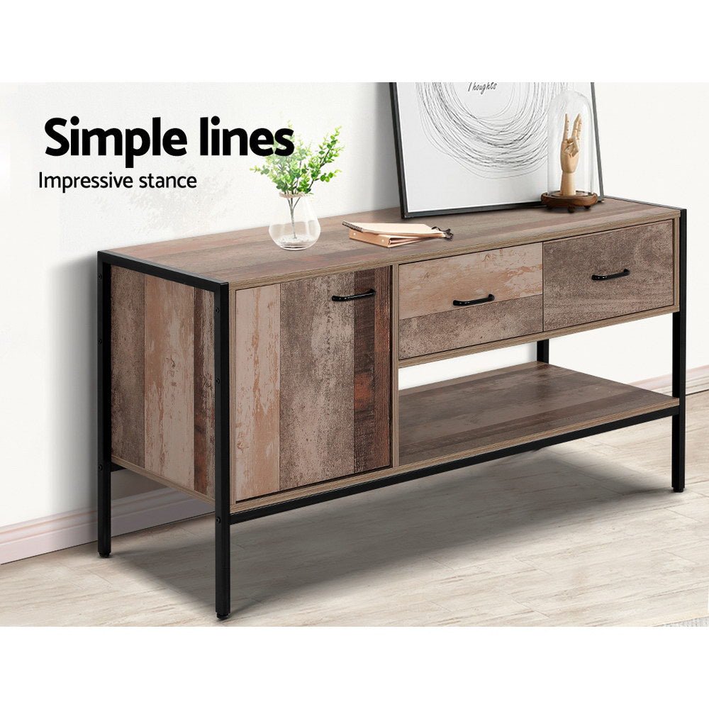 Industrial Rustic Wooden TV Stand / Entertainment Unit - 1.2m