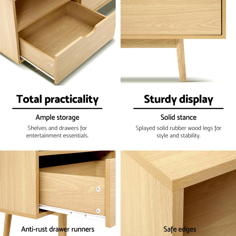 Scandinavian Wooden Entertainment Unit